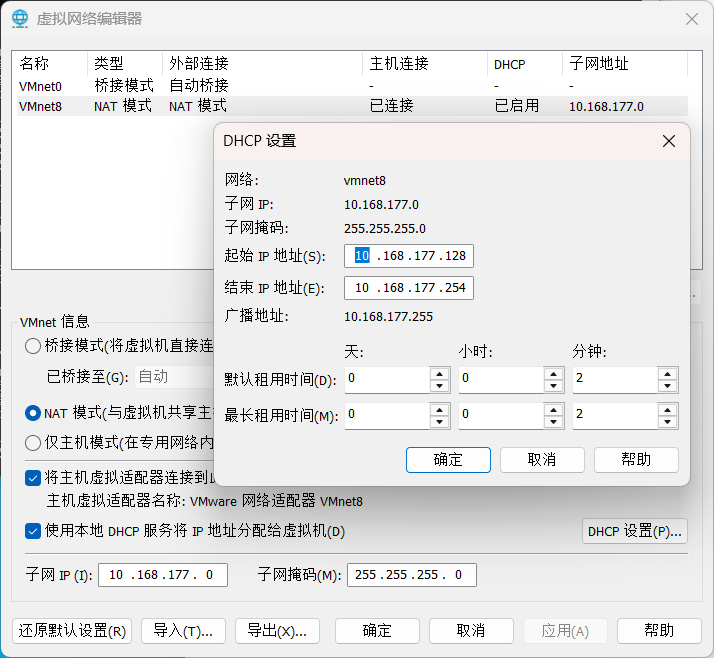 VMware DHCP Config